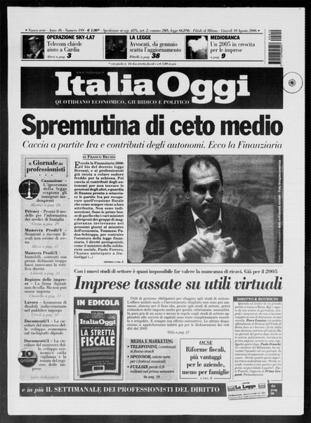 Italia oggi : quotidiano di economia finanza e politica